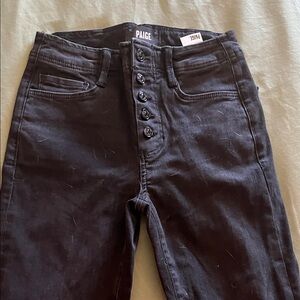 PAIGE Charcoal Button-Fly Denim